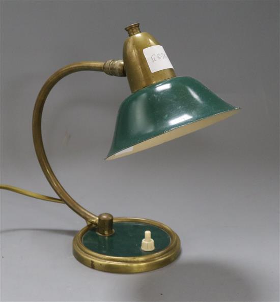 A 1960s students desk lamp height 28cm